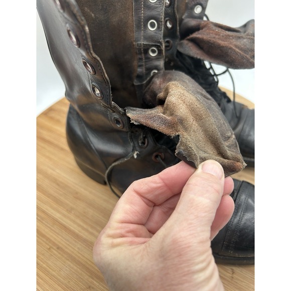 Vintage Endicott Johnson‎ Cap Toe Jumper Boots Black Size 8 With photo Of Marine - Picture 13 of 16